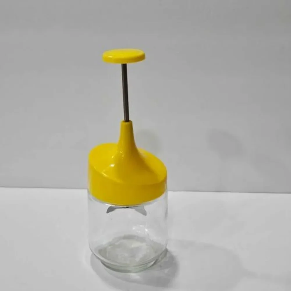 Manual Food Chopper with Yellow Top Glass Jar